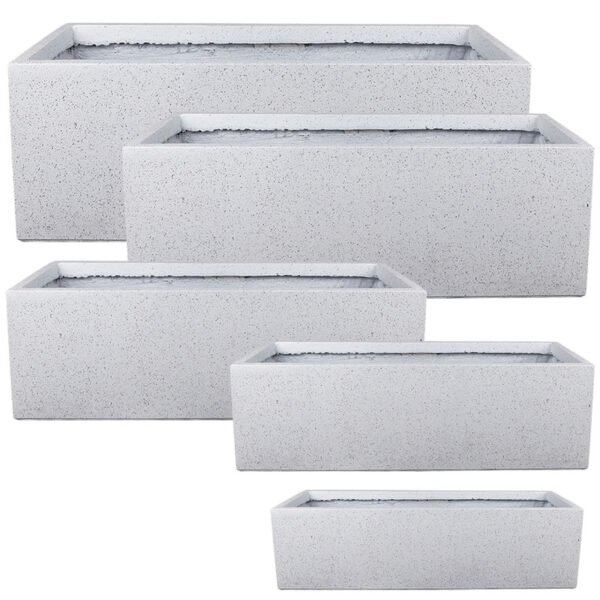 11-49232 Saksije od fiberstone PRAVOUGAONE set 5 kom braon