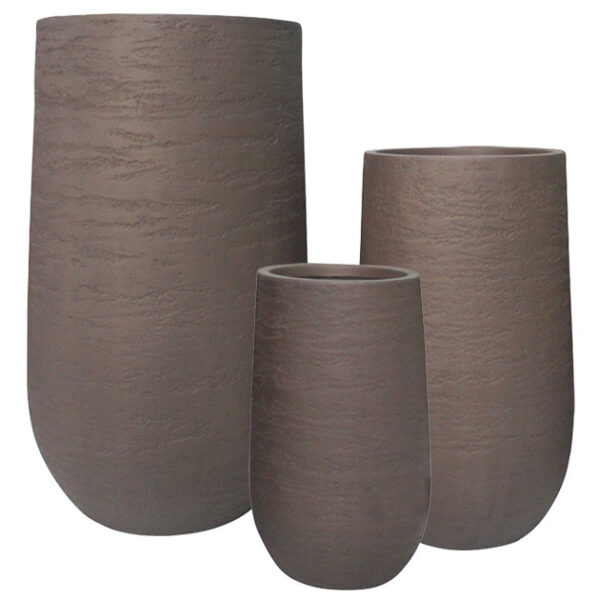 11-75279 Saksije od fiberstone STANDARD set 3 kom braon
